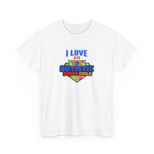 Load image into Gallery viewer, I Love An Autistic Super Child Tee, Unisex Heavy Cotton Tee, Autism Awareness Shirt, Gift for Parents, Supportive T-Shirt, Unique Family Gift