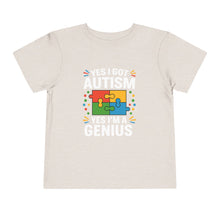 Load image into Gallery viewer, Autism Awareness Toddler Tee, Cute Gift, Puzzle Design, Genius Statement, Short Sleeve Shirt, Family Outing, Playdate
