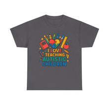 Load image into Gallery viewer, Teaching Autistic Children Tee Shirt, Autism Awareness Gift, Unisex Cotton Tee, Teacher Appreciation Gift, Classroom Shirt