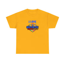 Load image into Gallery viewer, I Love An Autistic Super Child Tee, Unisex Heavy Cotton Tee, Autism Awareness Shirt, Gift for Parents, Supportive T-Shirt, Unique Family Gift