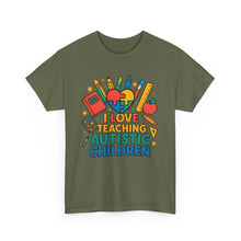 Load image into Gallery viewer, Teaching Autistic Children Tee Shirt, Autism Awareness Gift, Unisex Cotton Tee, Teacher Appreciation Gift, Classroom Shirt