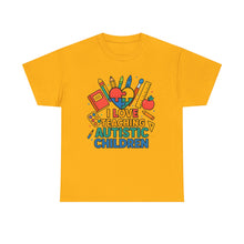 Load image into Gallery viewer, Teaching Autistic Children Tee Shirt, Autism Awareness Gift, Unisex Cotton Tee, Teacher Appreciation Gift, Classroom Shirt