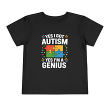 Load image into Gallery viewer, Autism Awareness Toddler Tee, Cute Gift, Puzzle Design, Genius Statement, Short Sleeve Shirt, Family Outing, Playdate