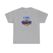 Load image into Gallery viewer, I Love An Autistic Super Child Tee, Unisex Heavy Cotton Tee, Autism Awareness Shirt, Gift for Parents, Supportive T-Shirt, Unique Family Gift