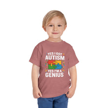 Load image into Gallery viewer, Autism Awareness Toddler Tee, Cute Gift, Puzzle Design, Genius Statement, Short Sleeve Shirt, Family Outing, Playdate