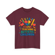 Load image into Gallery viewer, Teaching Autistic Children Tee Shirt, Autism Awareness Gift, Unisex Cotton Tee, Teacher Appreciation Gift, Classroom Shirt