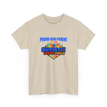 Load image into Gallery viewer, Proud God Parent Autistic Super Child Tee, Unisex Heavy Cotton Tee, Unique Gift for Parents, Autism Awareness Apparel, Gift for Special Needs Parents