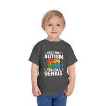 Load image into Gallery viewer, Autism Awareness Toddler Tee, Cute Gift, Puzzle Design, Genius Statement, Short Sleeve Shirt, Family Outing, Playdate