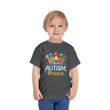 Load image into Gallery viewer, Toddler Autism Prince Tee - Cute Short Sleeve Shirt for Kids, Perfect for Birthdays, Celebrations, and Autism Awareness Events