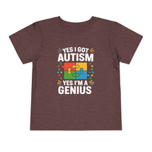 Load image into Gallery viewer, Autism Awareness Toddler Tee, Cute Gift, Puzzle Design, Genius Statement, Short Sleeve Shirt, Family Outing, Playdate