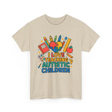 Load image into Gallery viewer, Teaching Autistic Children Tee Shirt, Autism Awareness Gift, Unisex Cotton Tee, Teacher Appreciation Gift, Classroom Shirt