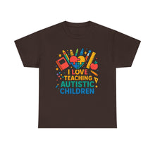 Load image into Gallery viewer, Teaching Autistic Children Tee Shirt, Autism Awareness Gift, Unisex Cotton Tee, Teacher Appreciation Gift, Classroom Shirt