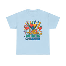 Load image into Gallery viewer, Teaching Autistic Children Tee Shirt, Autism Awareness Gift, Unisex Cotton Tee, Teacher Appreciation Gift, Classroom Shirt