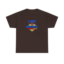 Load image into Gallery viewer, I Love An Autistic Super Child Tee, Unisex Heavy Cotton Tee, Autism Awareness Shirt, Gift for Parents, Supportive T-Shirt, Unique Family Gift