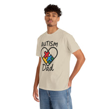 Load image into Gallery viewer, Autism Dad Unisex Heavy Cotton Tee | Supportive Gift for Fathers | Family, Awareness, Love, Encouragement, Puzzle Pieces