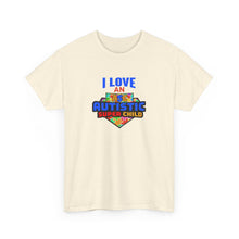 Load image into Gallery viewer, I Love An Autistic Super Child Tee, Unisex Heavy Cotton Tee, Autism Awareness Shirt, Gift for Parents, Supportive T-Shirt, Unique Family Gift