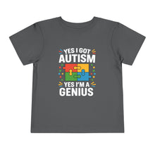Load image into Gallery viewer, Autism Awareness Toddler Tee, Cute Gift, Puzzle Design, Genius Statement, Short Sleeve Shirt, Family Outing, Playdate