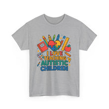 Load image into Gallery viewer, Teaching Autistic Children Tee Shirt, Autism Awareness Gift, Unisex Cotton Tee, Teacher Appreciation Gift, Classroom Shirt