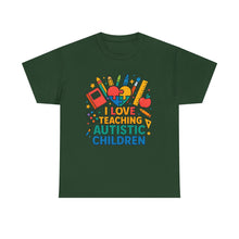 Load image into Gallery viewer, Teaching Autistic Children Tee Shirt, Autism Awareness Gift, Unisex Cotton Tee, Teacher Appreciation Gift, Classroom Shirt