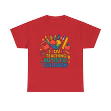 Load image into Gallery viewer, Teaching Autistic Children Tee Shirt, Autism Awareness Gift, Unisex Cotton Tee, Teacher Appreciation Gift, Classroom Shirt