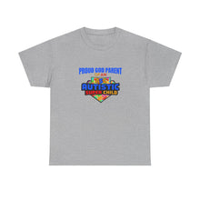 Load image into Gallery viewer, Proud God Parent Autistic Super Child Tee, Unisex Heavy Cotton Tee, Unique Gift for Parents, Autism Awareness Apparel, Gift for Special Needs Parents