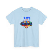 Load image into Gallery viewer, I Love An Autistic Super Child Tee, Unisex Heavy Cotton Tee, Autism Awareness Shirt, Gift for Parents, Supportive T-Shirt, Unique Family Gift