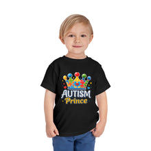 Load image into Gallery viewer, Toddler Autism Prince Tee - Cute Short Sleeve Shirt for Kids, Perfect for Birthdays, Celebrations, and Autism Awareness Events