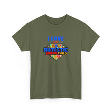 Load image into Gallery viewer, I Love An Autistic Super Child Tee, Unisex Heavy Cotton Tee, Autism Awareness Shirt, Gift for Parents, Supportive T-Shirt, Unique Family Gift