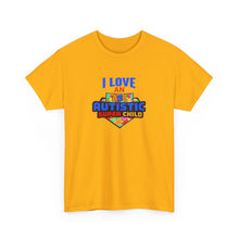 Load image into Gallery viewer, I Love An Autistic Super Child Tee, Unisex Heavy Cotton Tee, Autism Awareness Shirt, Gift for Parents, Supportive T-Shirt, Unique Family Gift