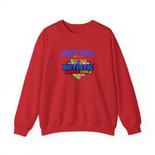 Load image into Gallery viewer, Proud Uncle of An Autistic Super Child Crewneck Sweatshirt, Unisex Sweatshirt, Autistic Awareness Gift, Family Appreciation Tee, Fall Fashion

