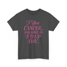 Load image into Gallery viewer, F**k Cancer Unisex Heavy Cotton Tee, Inspirational Shirt, Cancer Awareness, Funny Quote Tee, Support Cancer Fighters, Gift for Chemo [...]
