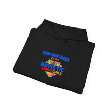 Load image into Gallery viewer, Proud Swim Teacher of Autistic Super Child Sweatshirt, Cozy Gift for Educators, Unisex Hoodie, School Spirit Apparel, Perfect for Teacher Appreciation
