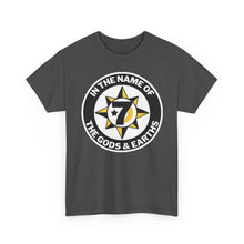 Load image into Gallery viewer, In the Name of Gods &amp; Earths Unisex Heavy Cotton Tee with Inspiring Graphic, Spiritual T-Shirt, Trendy Casual Wear, Gift for Him or Her, Everyday Comfort Tee, [...]

