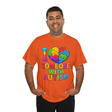 Load image into Gallery viewer, I Love Someone with Autism Tee, Awareness Shirt, Gift for Autism Support, Unisex Cotton T-Shirt, Colorful Heart Design, Inclusive Fashion
