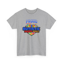 Load image into Gallery viewer, Proud Parent of an Autistic Super ADULT Tee, Autism Awareness Apparel, Unisex T-Shirt, Gift for Parents, Supportive Parent Shirt, [...]
