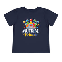 Load image into Gallery viewer, Toddler Autism Prince Tee - Cute Short Sleeve Shirt for Kids, Perfect for Birthdays, Celebrations, and Autism Awareness Events
