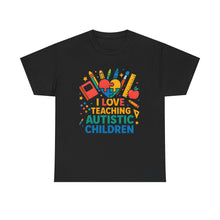 Load image into Gallery viewer, Teaching Autistic Children Tee Shirt, Autism Awareness Gift, Unisex Cotton Tee, Teacher Appreciation Gift, Classroom Shirt
