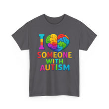 Load image into Gallery viewer, I Love Someone with Autism Tee, Awareness Shirt, Gift for Autism Support, Unisex Cotton T-Shirt, Colorful Heart Design, Inclusive Fashion
