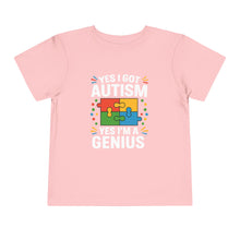 Load image into Gallery viewer, Autism Awareness Toddler Tee, Cute Gift, Puzzle Design, Genius Statement, Short Sleeve Shirt, Family Outing, Playdate
