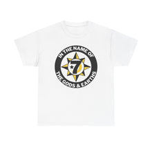 Load image into Gallery viewer, In the Name of Gods &amp; Earths Unisex Heavy Cotton Tee with Inspiring Graphic, Spiritual T-Shirt, Trendy Casual Wear, Gift for Him or Her, Everyday Comfort Tee, [...]
