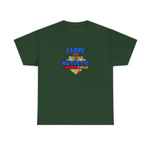 Load image into Gallery viewer, I Love An Autistic Super Child Tee, Unisex Heavy Cotton Tee, Autism Awareness Shirt, Gift for Parents, Supportive T-Shirt, Unique Family Gift
