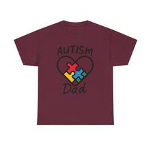 Load image into Gallery viewer, Autism Dad Unisex Heavy Cotton Tee | Supportive Gift for Fathers | Family, Awareness, Love, Encouragement, Puzzle Pieces
