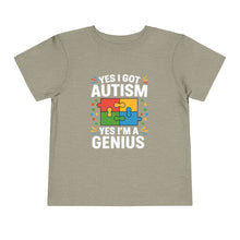 Load image into Gallery viewer, Autism Awareness Toddler Tee, Cute Gift, Puzzle Design, Genius Statement, Short Sleeve Shirt, Family Outing, Playdate
