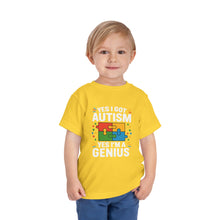 Load image into Gallery viewer, Autism Awareness Toddler Tee, Cute Gift, Puzzle Design, Genius Statement, Short Sleeve Shirt, Family Outing, Playdate
