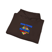 Load image into Gallery viewer, Proud Teacher of an Autistic Super Child Hoodie - Unisex Heavy Blend™ Hooded Sweatshirt, Gift for Educators, Back to School, Teacher Appreciation, Cozy Classroom Wear
