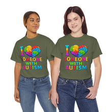Load image into Gallery viewer, I Love Someone with Autism Tee, Awareness Shirt, Gift for Autism Support, Unisex Cotton T-Shirt, Colorful Heart Design, Inclusive Fashion
