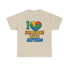 Load image into Gallery viewer, I love someone with Autism Awareness Tee, Family Support Shirt, Unisex Heavy Cotton Tee, Gift for Family, Special Needs Advocate Apparel
