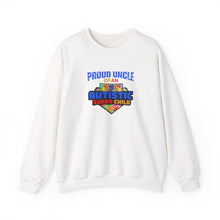 Load image into Gallery viewer, Proud Uncle of An Autistic Super Child Crewneck Sweatshirt, Unisex Sweatshirt, Autistic Awareness Gift, Family Appreciation Tee, Fall Fashion

