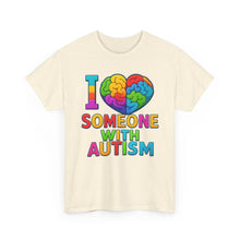 Load image into Gallery viewer, I Love Someone with Autism Tee, Awareness Shirt, Gift for Autism Support, Unisex Cotton T-Shirt, Colorful Heart Design, Inclusive Fashion
