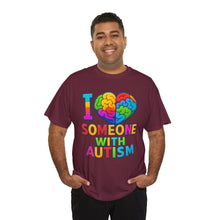 Load image into Gallery viewer, I Love Someone with Autism Tee, Awareness Shirt, Gift for Autism Support, Unisex Cotton T-Shirt, Colorful Heart Design, Inclusive Fashion
